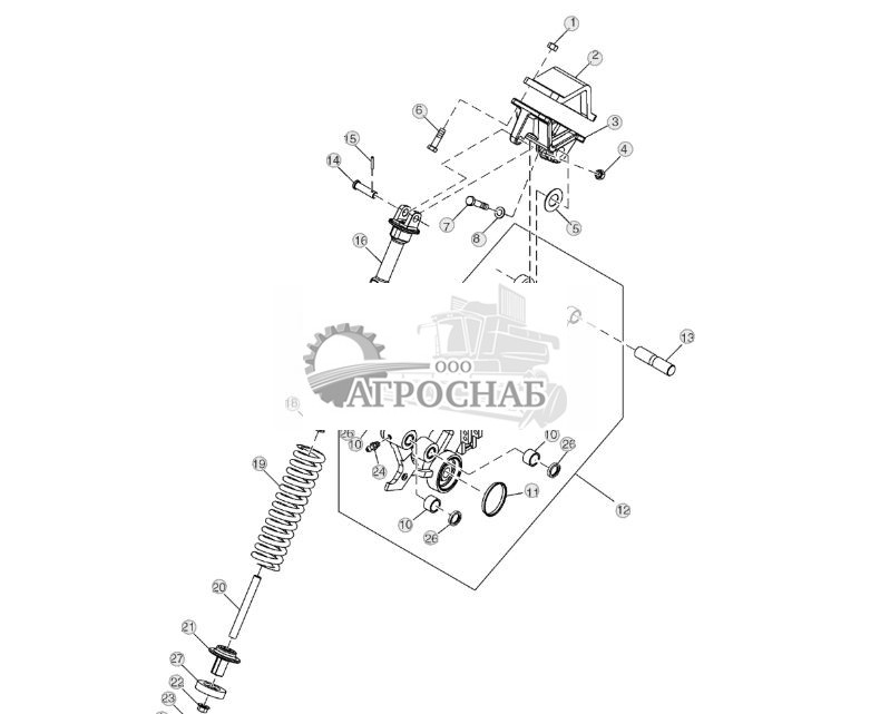 Рычаг сошника, отдельная система внесения удобрений (показана правая сторона) ( - 780100) - ST512453 191.jpg
